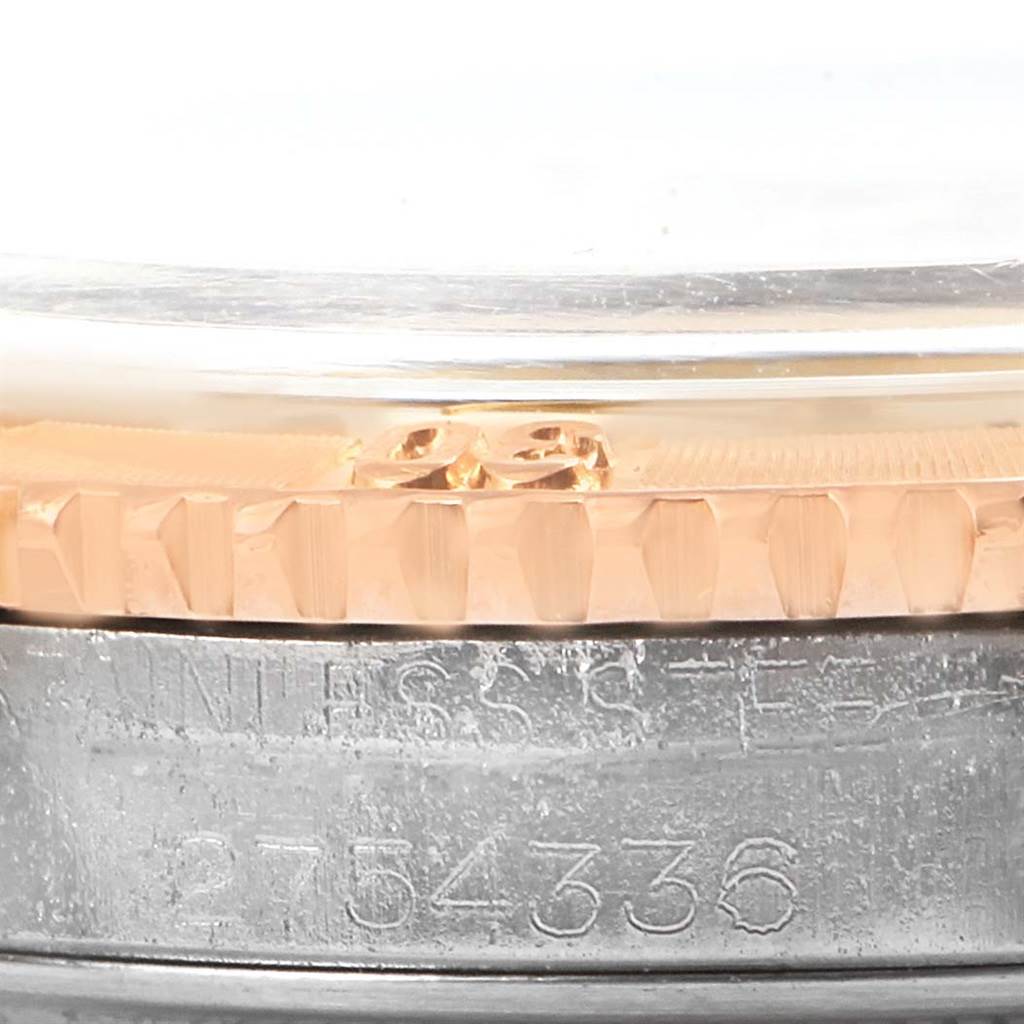 This close-up image of the Vintage Collection model by Rolex shows the case side with the serial number engraved.