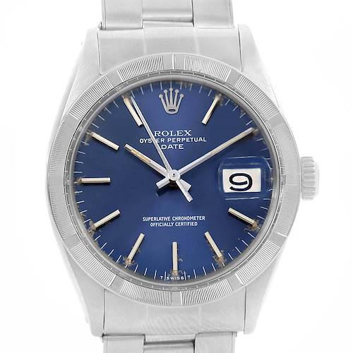Photo of Rolex Date Vintage Blue Dial Stainless Steel Mens Watch 1501