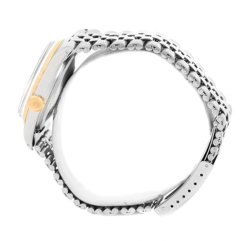 The Rolex Vintage Collection 1601 Men's Stainless Steel Silver Dial 1601 Men's Stainless Steel Silver Dial watch is shown from a side angle, highlighting its crown, case, and bracelet.