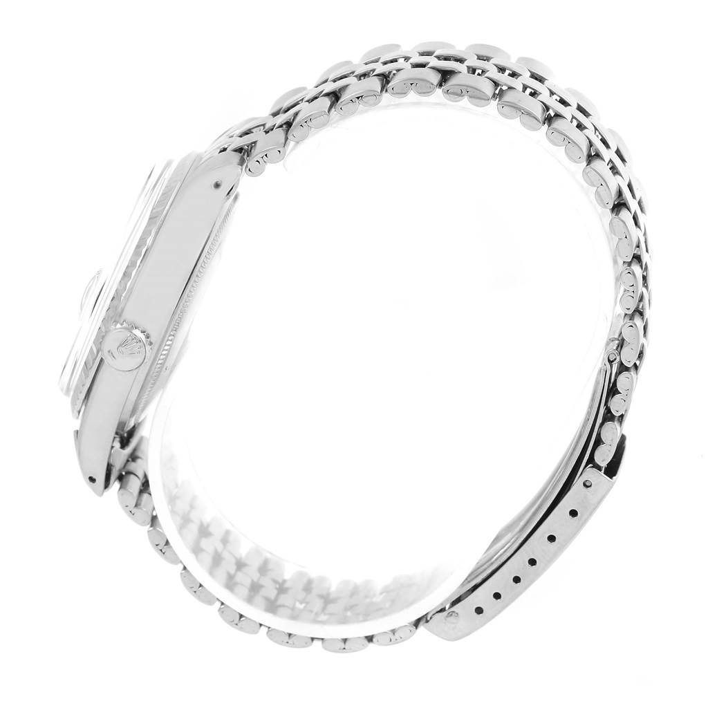 This image shows the side profile and bracelet of the Rolex Vintage Collection 1601 Men's Stainless Steel Black Dial 1601 Men's Stainless Steel Black Dial watch.