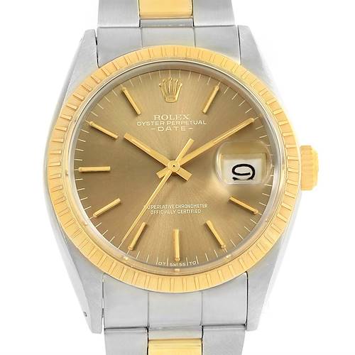 Photo of Rolex Date Stainless Steel 14k Yellow Gold Vintage Mens Watch 1505