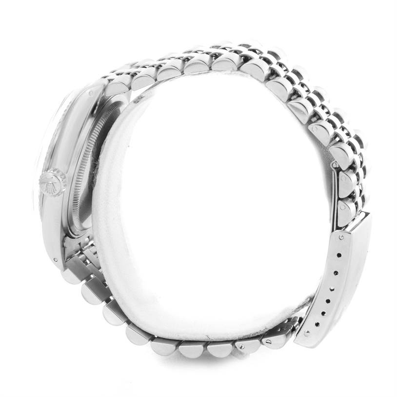 This side view of the Rolex Vintage Collection 16014 Men's Stainless Steel Silver Dial 16014 Men's Stainless Steel Silver Dial model shows the crown, case side, and partial bracelet.