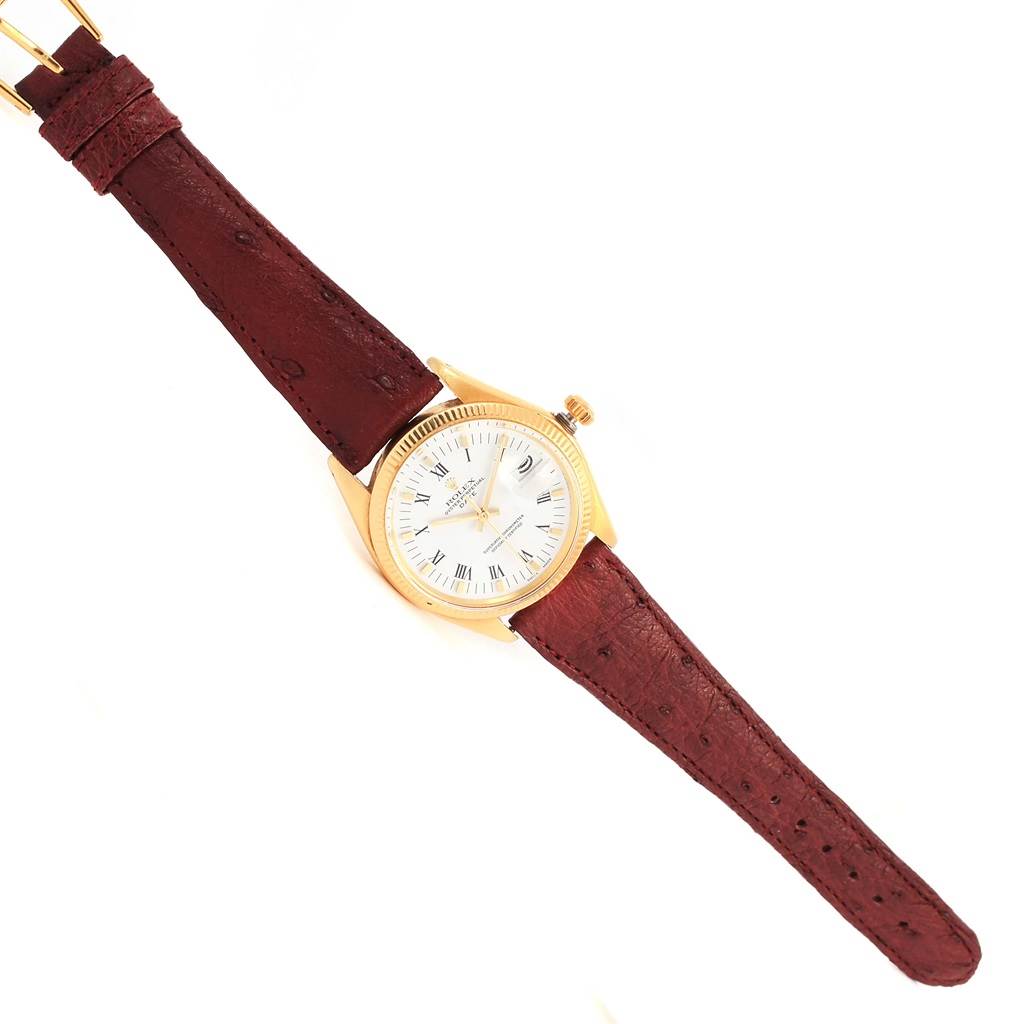 Rolex Date 14K Yellow Gold White Dial Vintage Mens Watch 1503 ...
