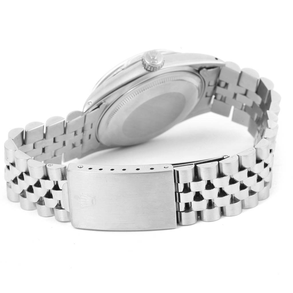 This image shows the back case and bracelet clasp of a Rolex Vintage Collection 16014 Men's Stainless Steel Silver Dial 16014 Men's Stainless Steel Silver Dial model.