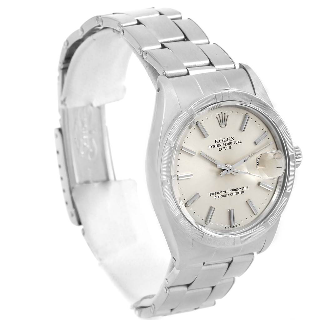 The Rolex Vintage Collection 1501 Men's Stainless Steel Silver Dial 1501 Men's Stainless Steel Silver Dial watch is shown at a three-quarter angle highlighting its face, bezel, and part of the bracelet.