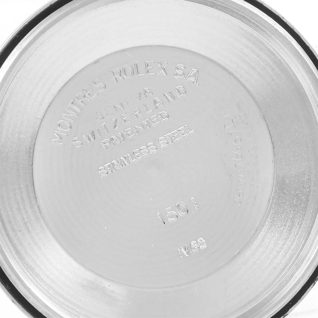 This image shows the inner case back of the Vintage Collection model by Rolex, detailing its specifications.