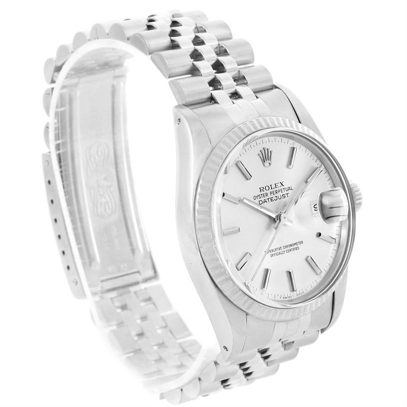 Rolex Datejust Vintage Mens Steel 18K White Gold Watch 16014 SwissWatchExpo