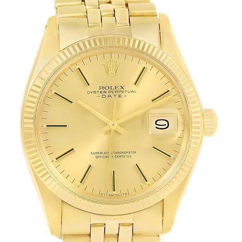 Photo of Rolex Date 14k Yellow Gold Automatic Dial Vintage Mens Watch 1503