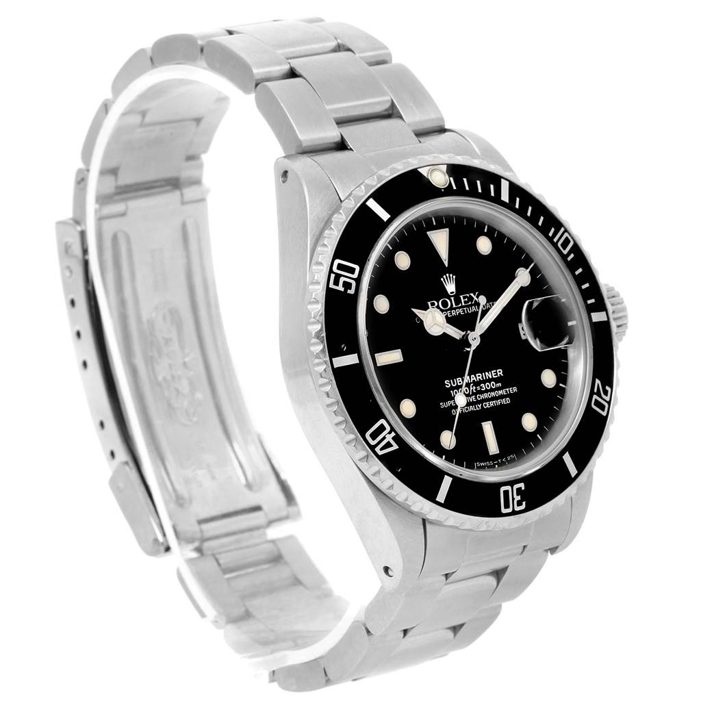 The Vintage Collection Rolex watch is shown at a three-quarter angle, highlighting the face, bezel, crown, and bracelet.
