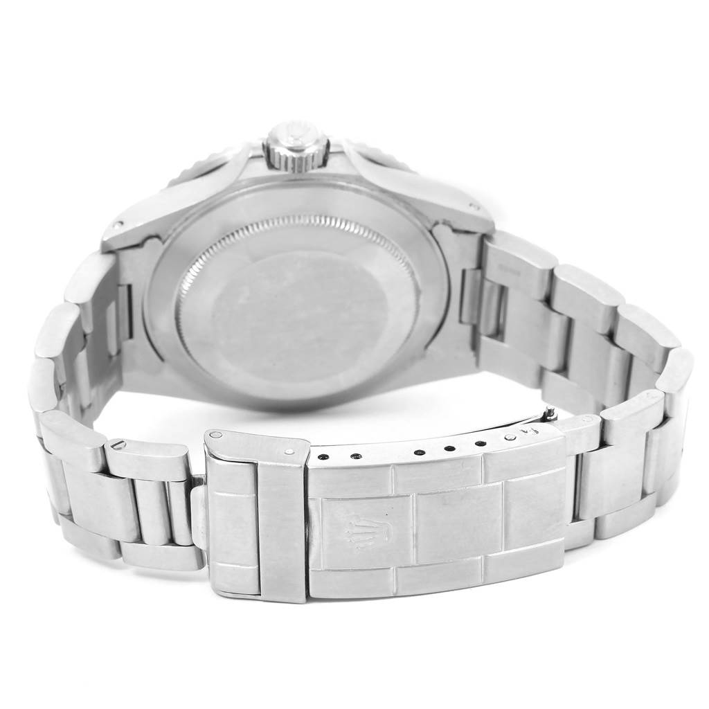 This image shows the case back and bracelet of a Vintage Collection Rolex watch from a rear angle.