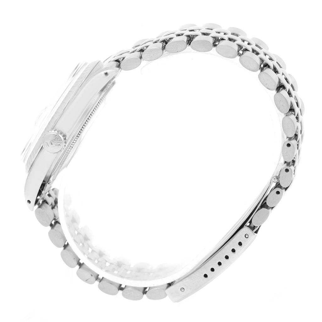 This image shows the side view of a Rolex Vintage Collection 1603 Men's Stainless Steel Silver Dial 1603 Men's Stainless Steel Silver Dial watch, focusing on the case and bracelet.