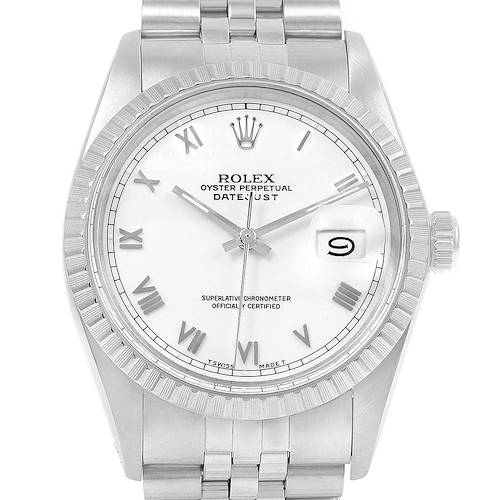 Photo of Rolex Datejust White Dial Steel Vintage Mens Watch 16030 Box Papers