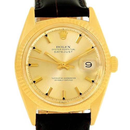 Photo of Rolex Datejust 18K Yellow Gold Vintage Mens Watch 1601