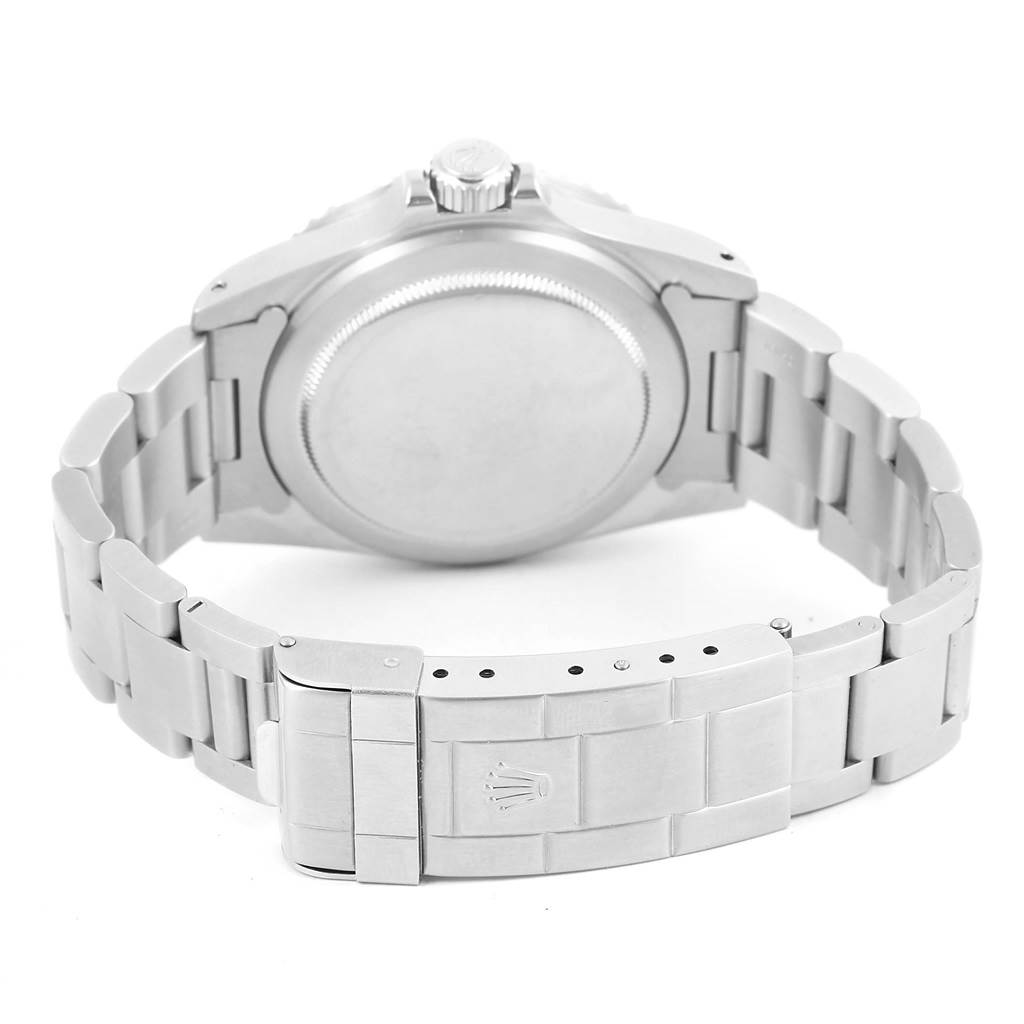 The image shows the back case and the bracelet of the Rolex Vintage Collection 5513 Men's Stainless Steel Black Dial 5513 Men's Stainless Steel Black Dial watch, with a focus on the clasp.