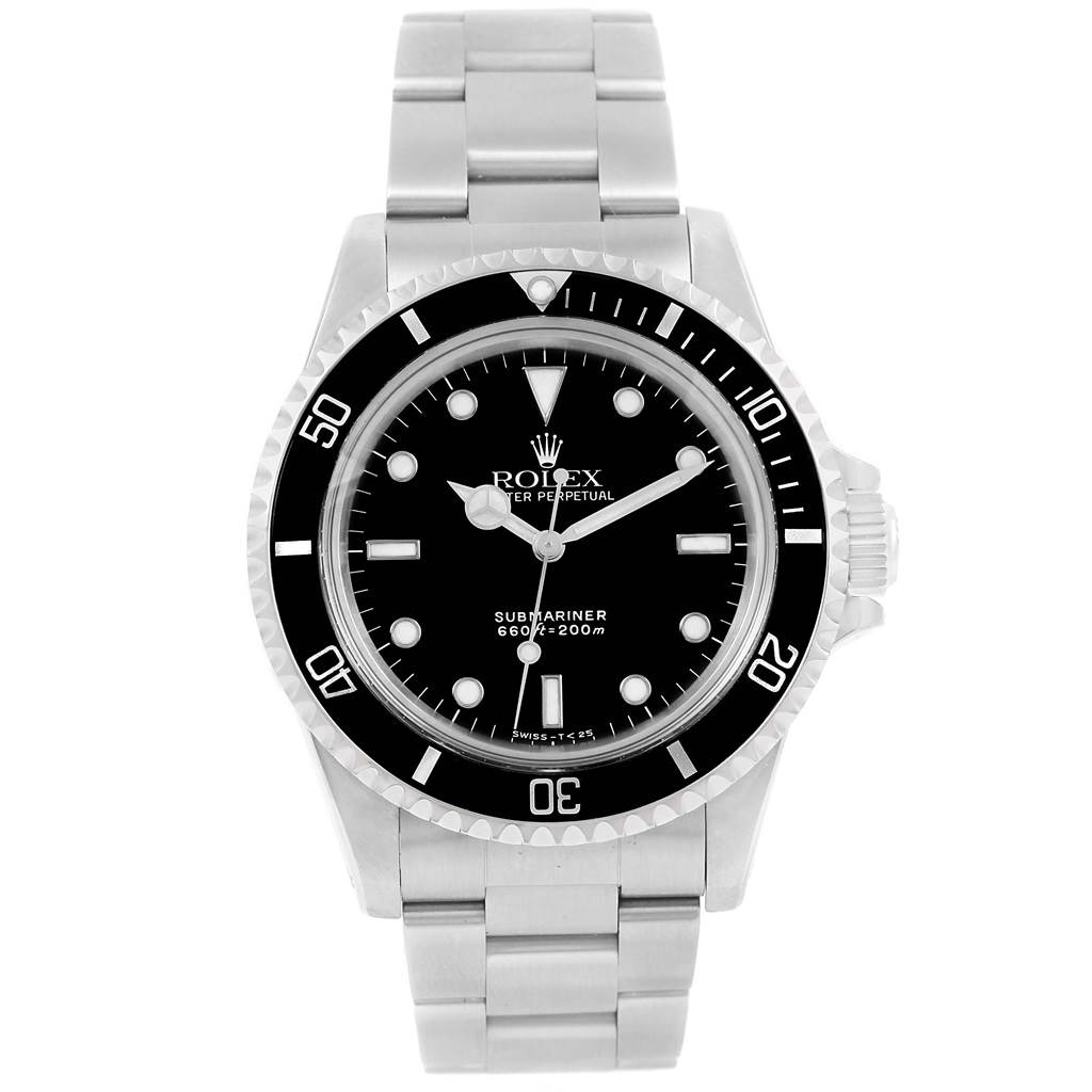 The Rolex Vintage Collection 5513 Men's Stainless Steel Black Dial 5513 Men's Stainless Steel Black Dial Submariner model is shown from a front angle, displaying the watch face, bezel, and bracelet.