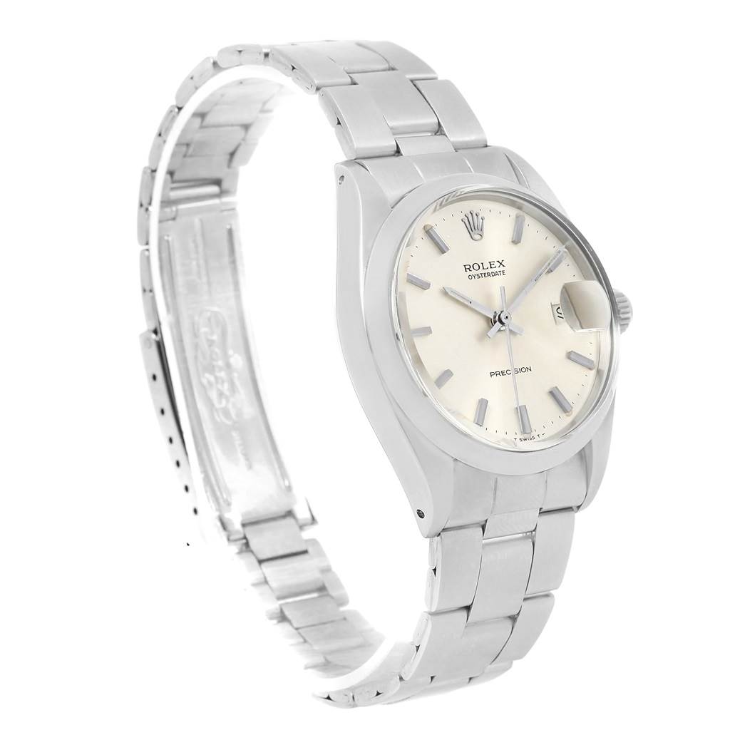 This is a Rolex Vintage Collection 6694 Men's Stainless Steel Silver Dial 6694 Men's Stainless Steel Silver Dial watch shown from a front angle, featuring its dial, numbering, and bracelet.