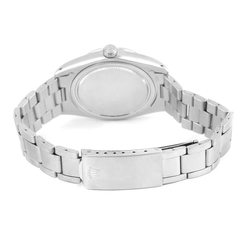 This image shows the back and clasp of the Rolex Vintage Collection 6694 Men's Stainless Steel Silver Dial 6694 Men's Stainless Steel Silver Dial watch, highlighting the bracelet and case back.