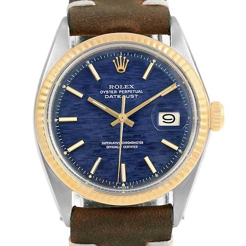 Photo of Rolex Datejust Steel Yellow Gold Mozaic Dial Vintage Mens Watch 1601