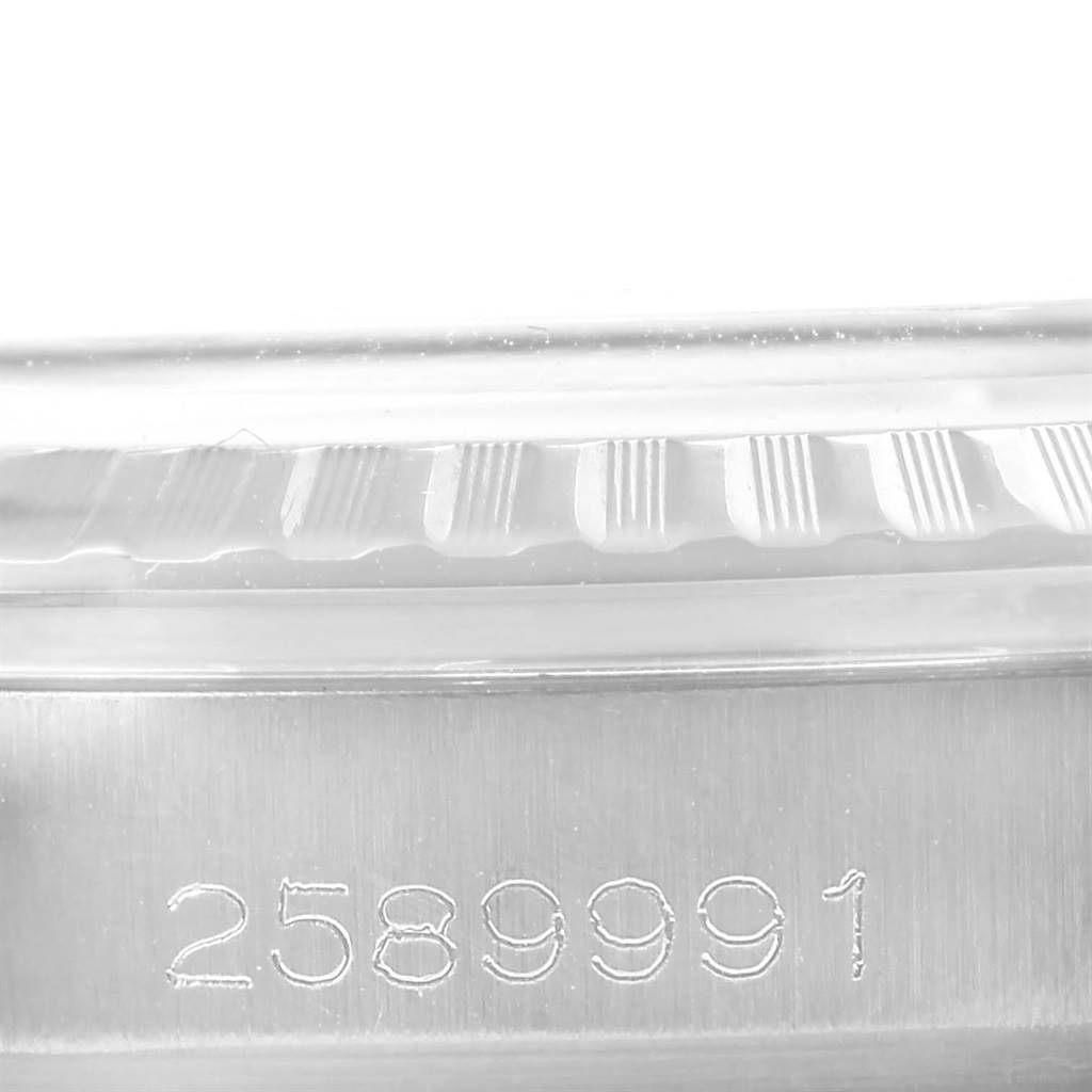 This image shows a close-up of the case and serial number of the Vintage Collection model by Rolex.