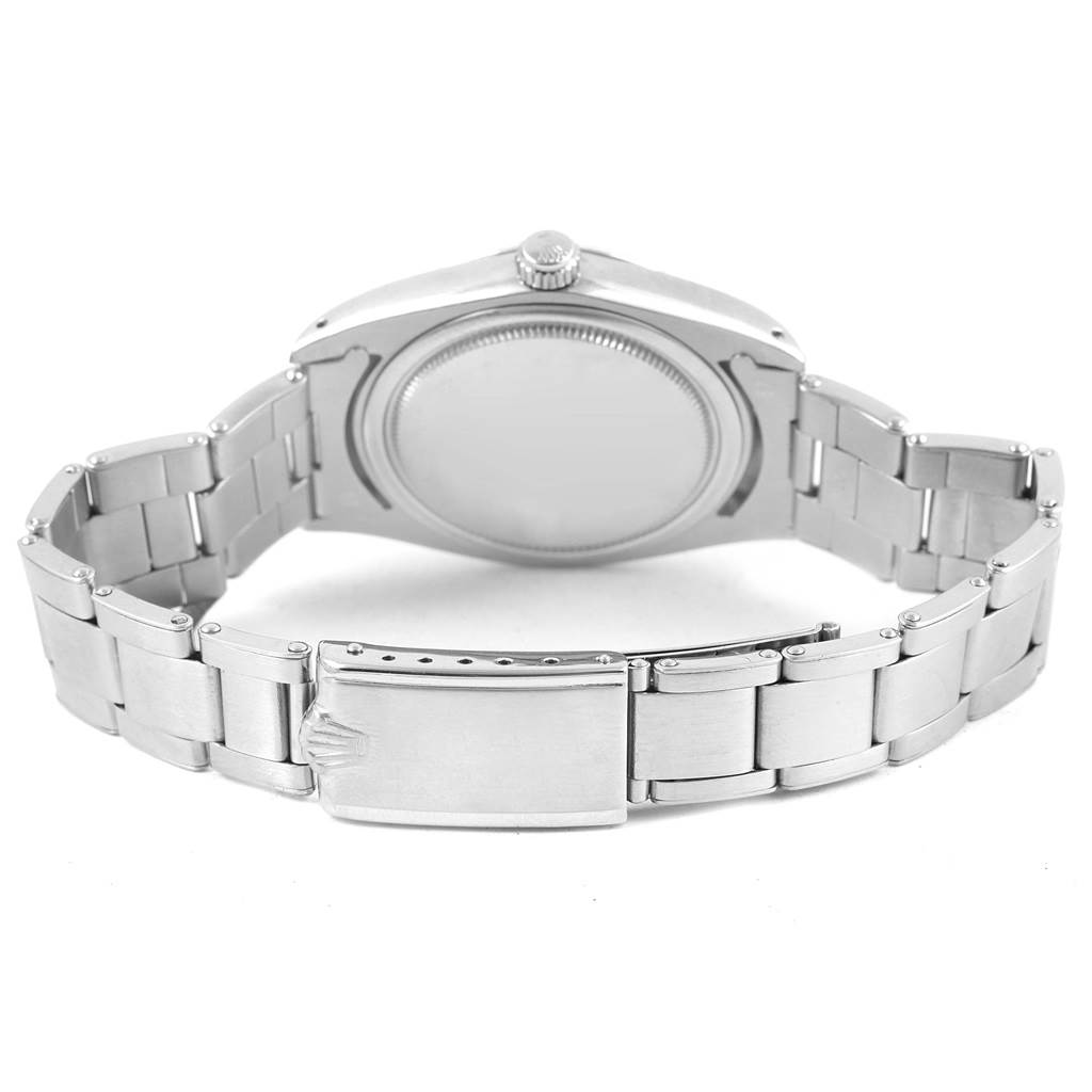 The image shows the back case and bracelet of the Rolex Vintage Collection 6694 Men's Stainless Steel Blue Dial 6694 Men's Stainless Steel Blue Dial watch, viewed from the back.