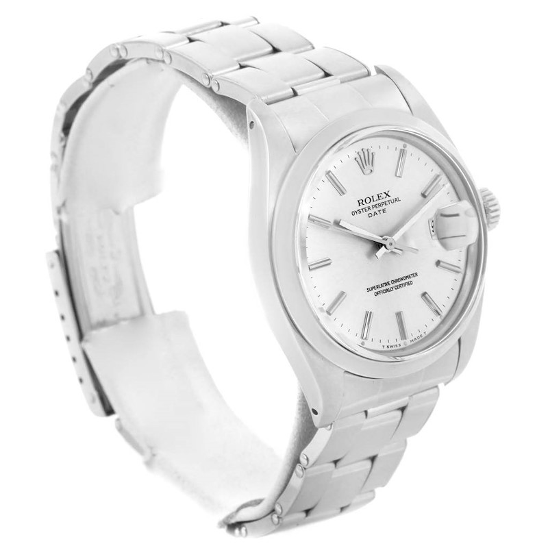 Rolex Date Stainless Steel Silver Dial Vintage Mens Watch 1500 SwissWatchExpo