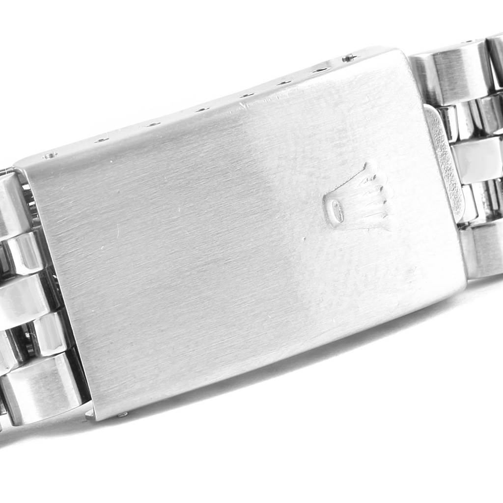 The image shows a close-up of the clasp on a bracelet from a Rolex Vintage Collection 15000 Men's Stainless Steel Blue Dial 15000 Men's Stainless Steel Blue Dial watch.