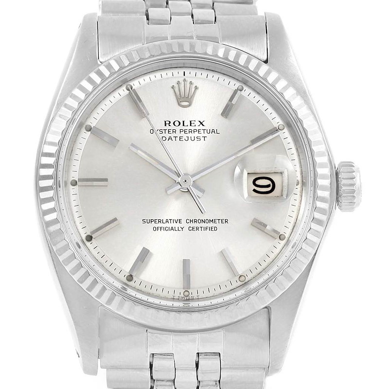 Rolex Datejust Silver Dial Automatic Steel Vintage Mens Watch 1601 SwissWatchExpo