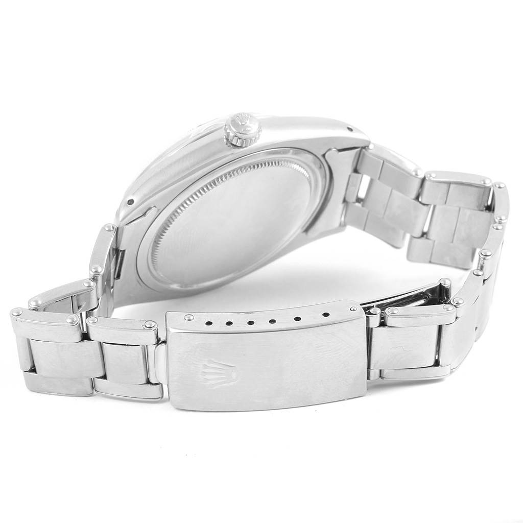 The image shows the back and side view of the Rolex Vintage Collection 6694 Men's Stainless Steel Black Dial 6694 Men's Stainless Steel Black Dial model watch, focusing on the bracelet and clasp.