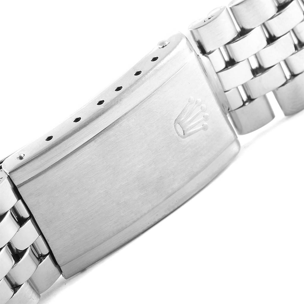 This image shows the clasp and part of the bracelet for the Rolex Vintage Collection 1601 Men's Stainless Steel Silver Dial 1601 Men's Stainless Steel Silver Dial model.