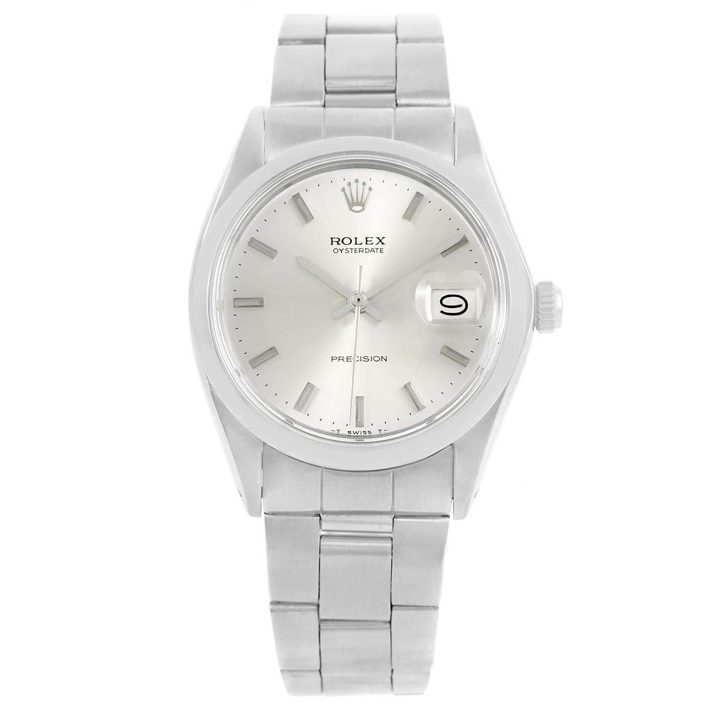 The Rolex Vintage Collection 6694 Men's Stainless Steel Silver Dial 6694 Men's Stainless Steel Silver Dial watch is shown from a front angle, displaying its silver dial, hands, date window, and metal bracelet.