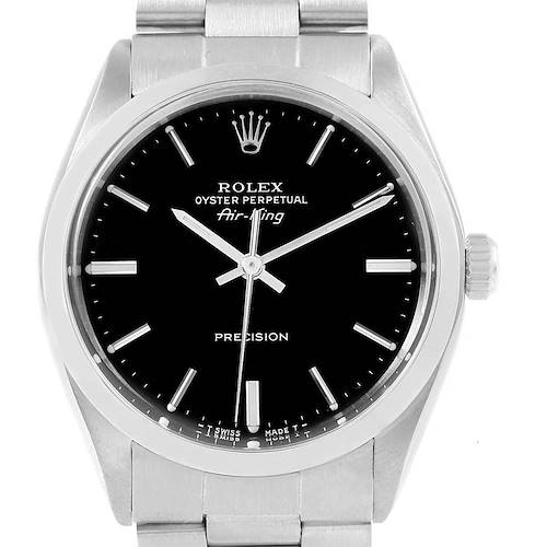 Photo of Rolex Air King Vintage Black Dial Steel Mens Watch 5500 Box Papers