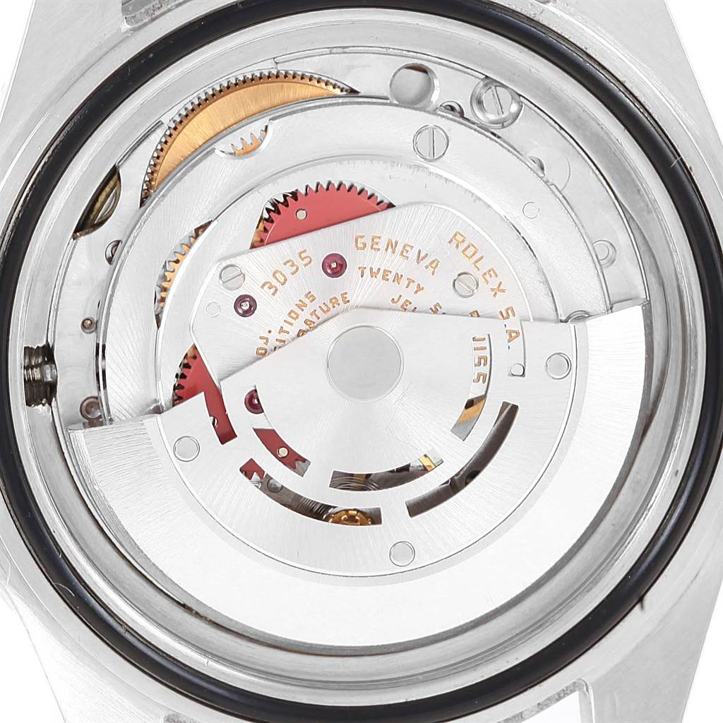 The image shows the inner mechanism of the Rolex Vintage Collection 16800 Men's Stainless Steel Black Dial 16800 Men's Stainless Steel Black Dial watch, viewed from the back.