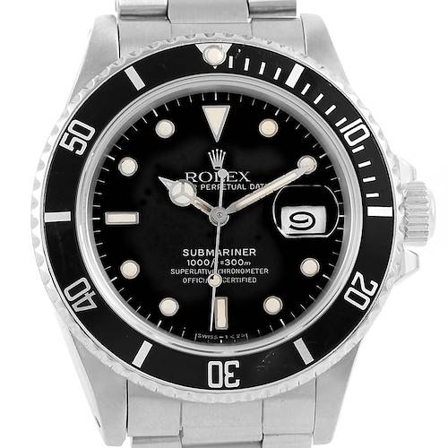 Photo of Rolex Submariner Date Stainless Steel Mens Vintage Watch 16800