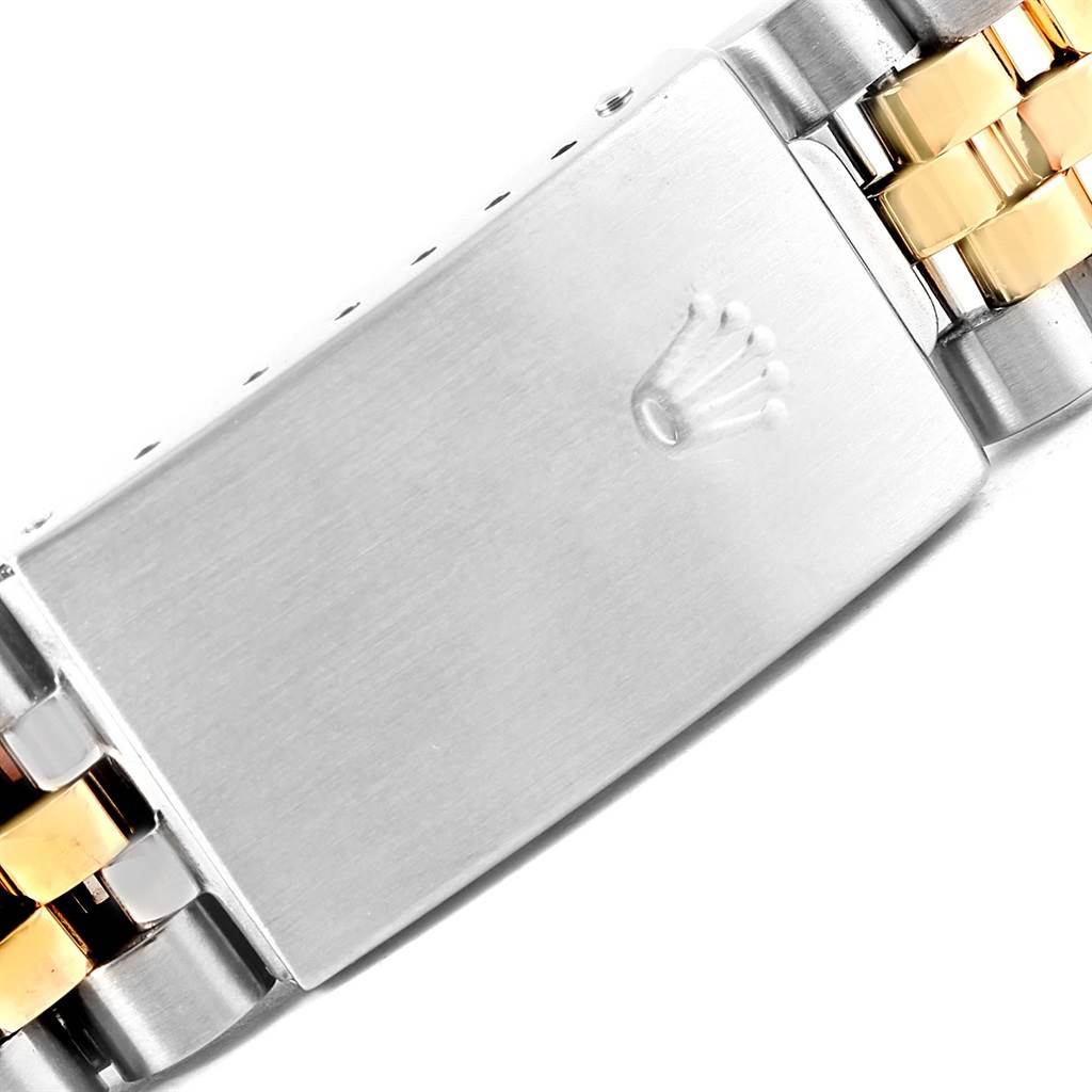 This image shows a close-up of the clasp and part of the bracelet of the Rolex Vintage Collection 1600 Men's Stainless Steel Black Dial 1600 Men's Stainless Steel Black Dial watch.