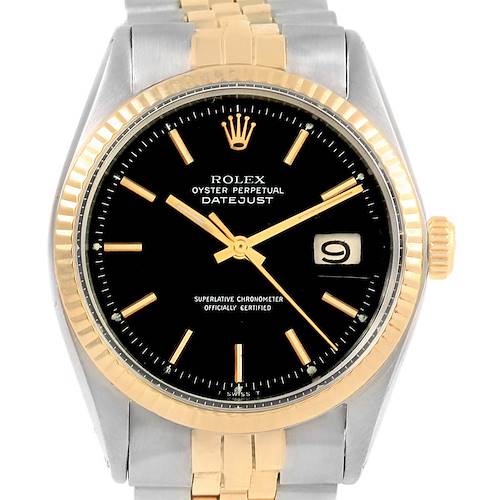 Photo of Rolex Datejust Steel Black Dial Automatic Vintage Mens Watch 1600