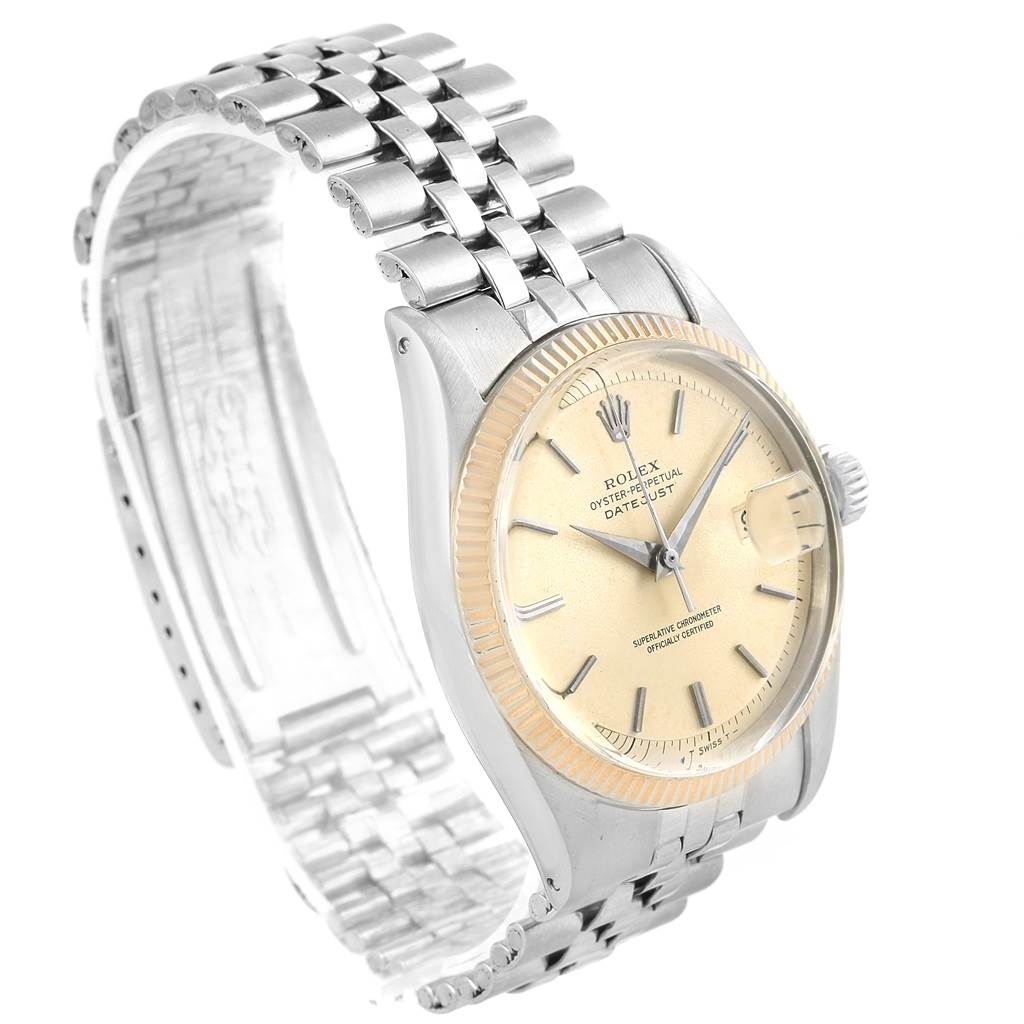 This image shows a side-angle view of the Rolex Vintage Collection 6605 Men's Stainless Steel Silver Dial 6605 Men's Stainless Steel Silver Dial watch, highlighting its face, bezel, and metal bracelet.