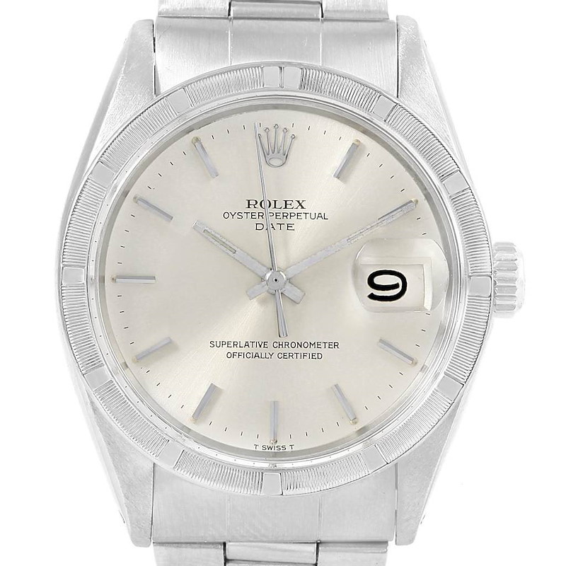 Rolex Date Vintage Silver Dial Stainless Steel Mens Watch 1501 SwissWatchExpo