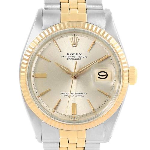 Photo of Rolex Datejust Steel Yellow Gold Silver Dial Vintage Mens Watch 1601