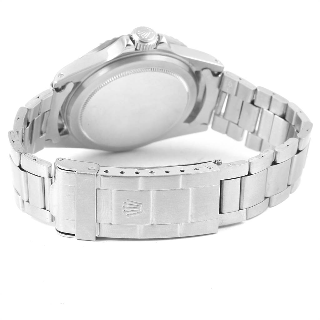 The image shows the back and clasp of a Vintage Collection Rolex watch from an angled rear view.