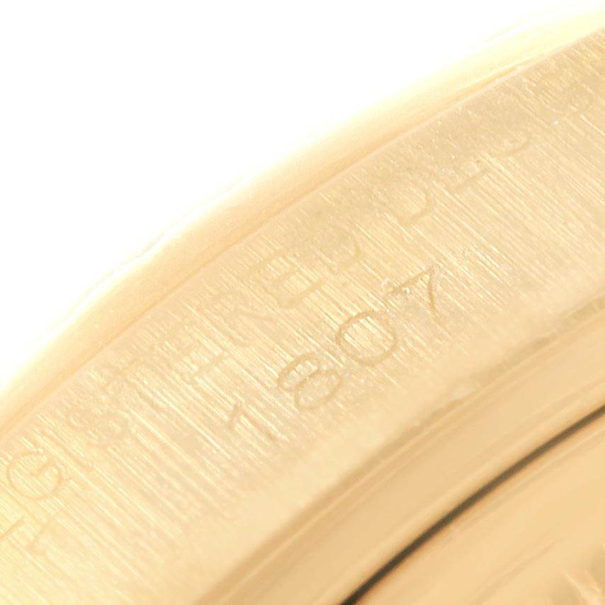 A close-up of the rim of the Vintage Collection model by Rolex, showing engraved numbers and inscriptions.