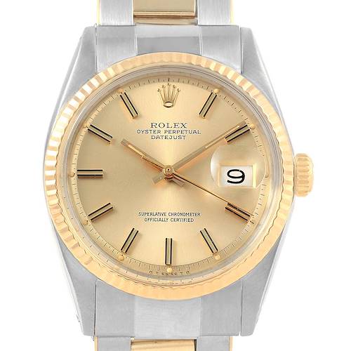 Photo of Rolex Datejust Oyster Bracelet Steel Yellow Gold Vintage Mens Watch 1603