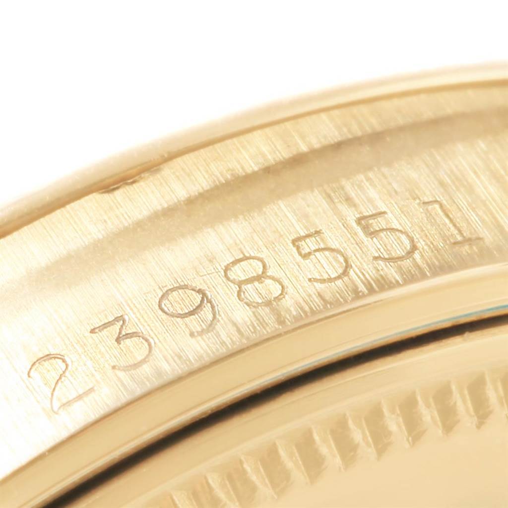 The image shows a close-up of the serial number engraving on the case of a Rolex Vintage Collection 1503 Men's Yellow Gold Champagne Dial 1503 Men's Yellow Gold Champagne Dial model watch.