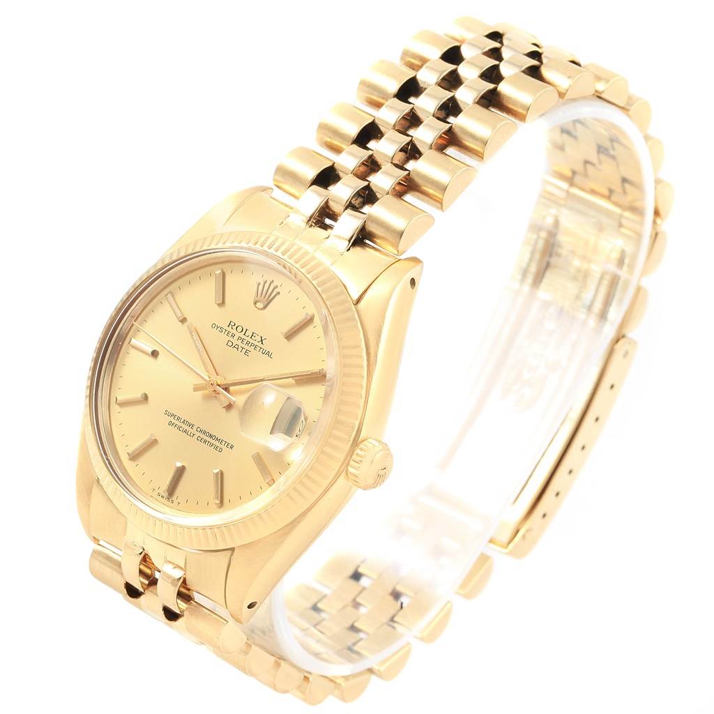 The Rolex Vintage Collection 1503 Men's Yellow Gold Champagne Dial 1503 Men's Yellow Gold Champagne Dial model is shown at a slight angle, highlighting the face, bezel, crown, and bracelet.