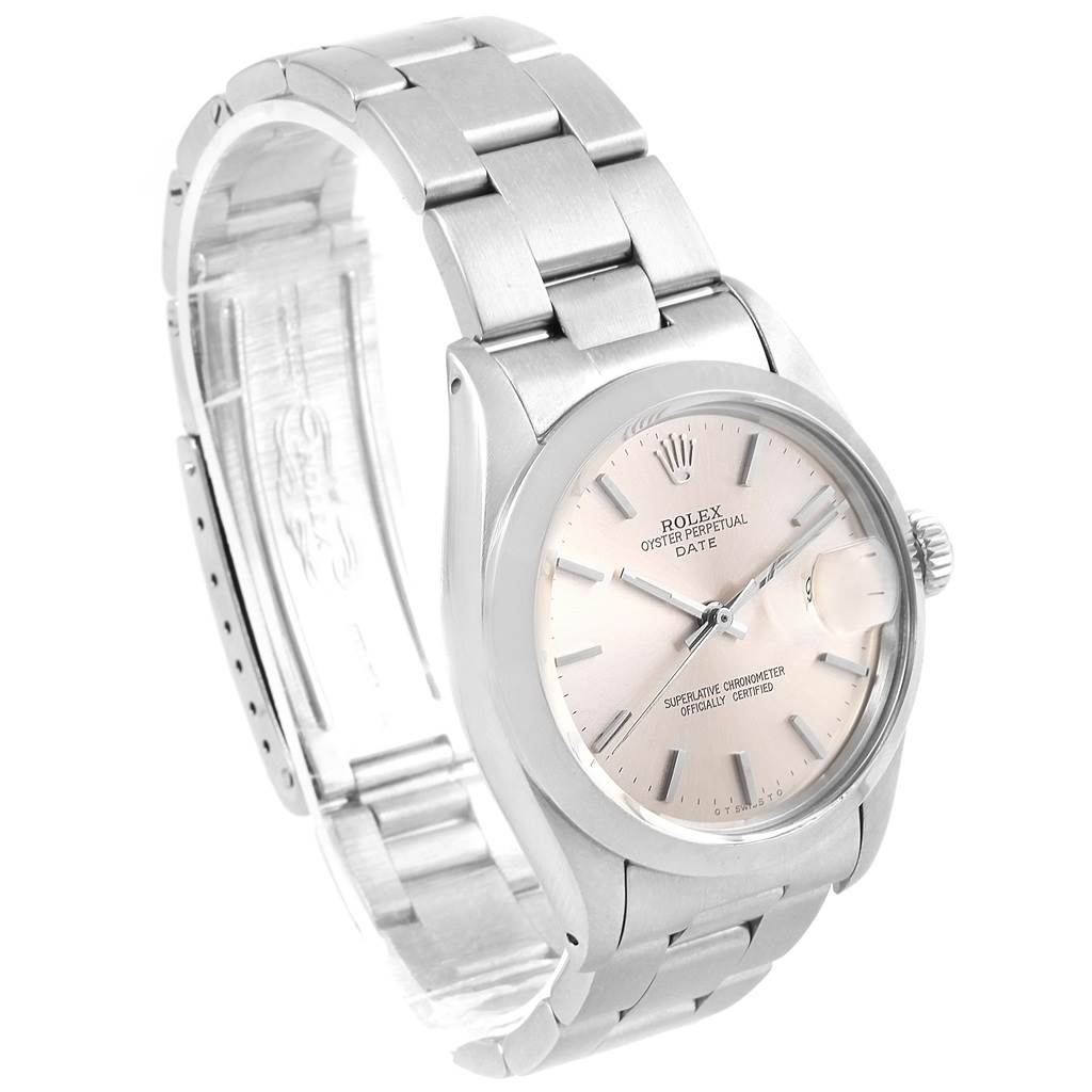 The image shows a Rolex Vintage Collection 1501 Men's Stainless Steel Silver Dial 1501 Men's Stainless Steel Silver Dial watch at a three-quarter angle, displaying the watch face, bezel, and bracelet.