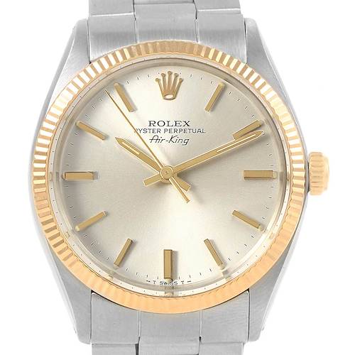 Photo of Rolex Air King Vintage Steel Yellow Gold Mens Watch 5501 Box Papers