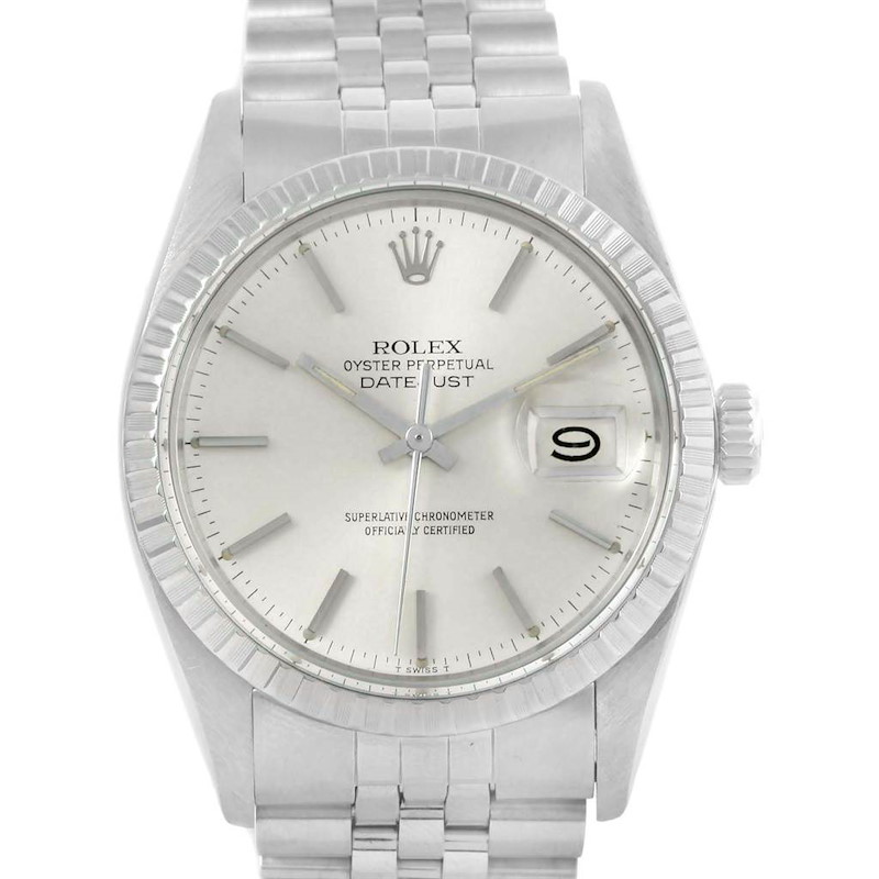 Rolex Datejust Steel Silver Dial Vintage Mens Watch 16030 Box Papers SwissWatchExpo