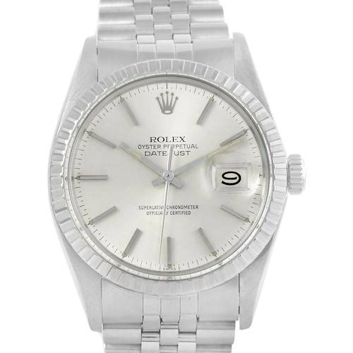 Photo of Rolex Datejust Steel Silver Dial Vintage Mens Watch 16030 Box Papers