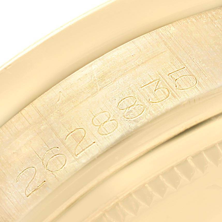 The image shows a close-up of the inner bezel area of a Vintage Collection Rolex watch, highlighting the serial number.