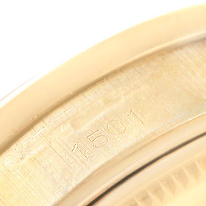 This image shows a close-up of the engraved model number on the vintage Rolex Collection watch bezel.