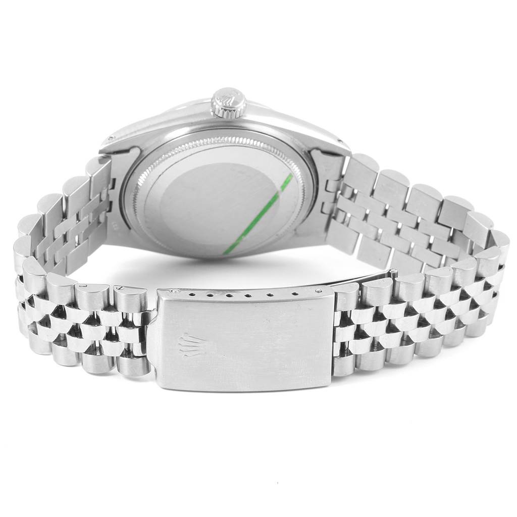 This image shows the backside and bracelet clasp of the Rolex Vintage Collection 1601 Men's Stainless Steel Black Dial 1601 Men's Stainless Steel Black Dial watch.